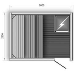 Сауна 2200x2600x2400 Вариант 3