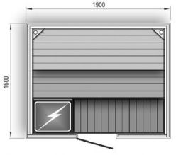 Сауна 1600 x 1900 x 2100 Вариант 2