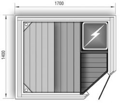Сауна 1400 x 1700 x 2100 Вариант 1
