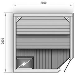 Сауна 2000x2000x2100 Вариант 3