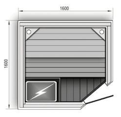 Сауна 1600x1600x2100 Вариант 3